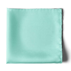 THE SOLID AQUAMARINE SILK POCKET SQUARE