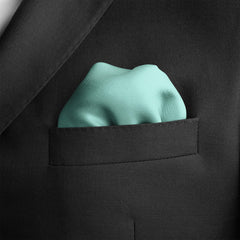 THE SOLID AQUAMARINE SILK POCKET SQUARE