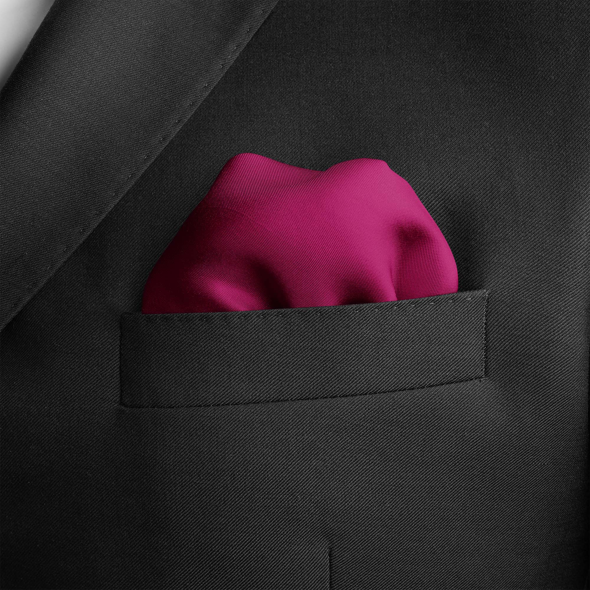 THE SOLID HOT PINK SILK POCKET SQUARE