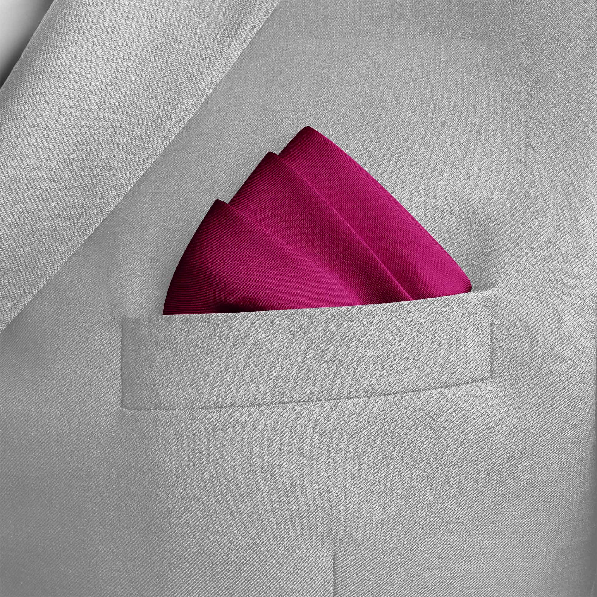 THE SOLID HOT PINK SILK POCKET SQUARE