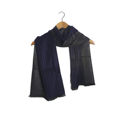 LINEAR LUXE BLUE WOOL SCARF