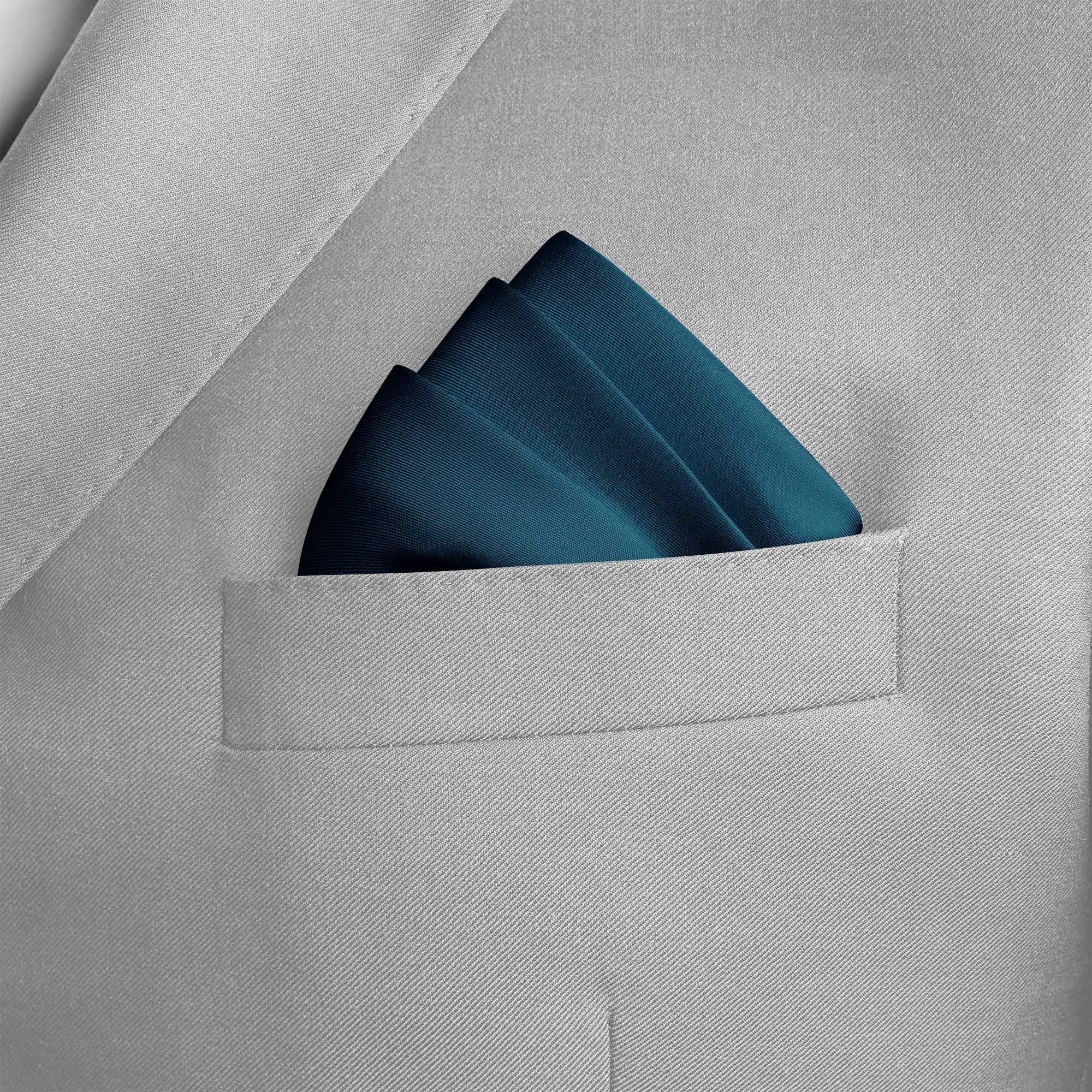 THE SOLID ZINC SILK POCKET SQUARE