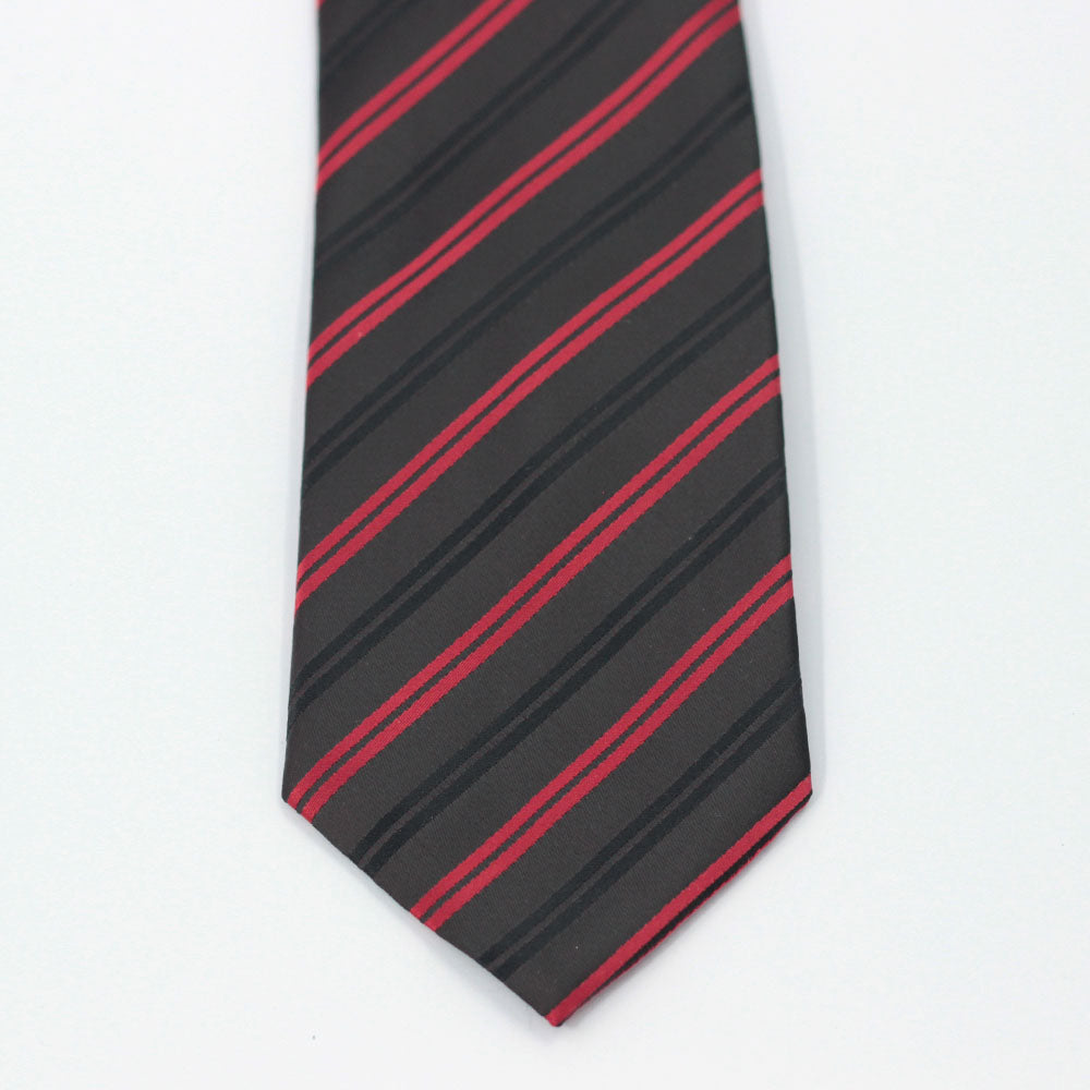 BLACK & RED DOUBLE STRIPED TIE