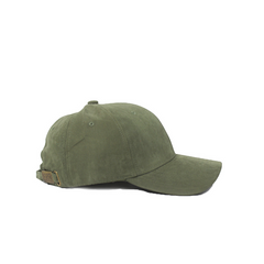 MOSS GREEN SUEDE SPORTS CAP