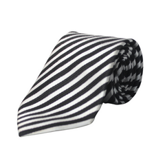 BLACK & WHITE CANDY CANE STRIPED TIE