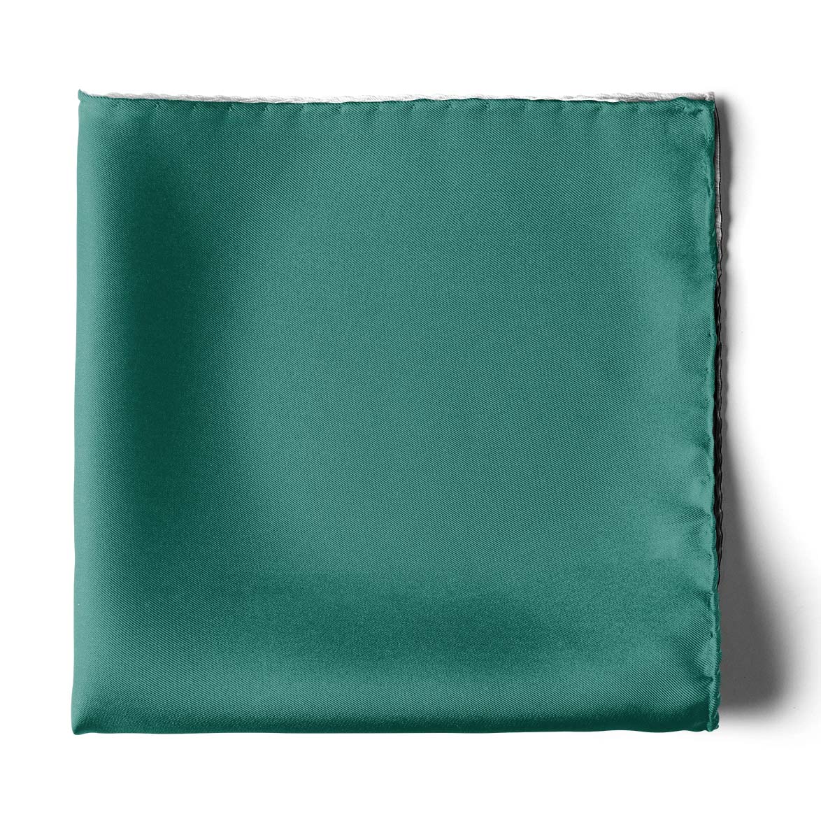 THE SOLID CARIBBEAN GREEN SILK POCKET SQUARE