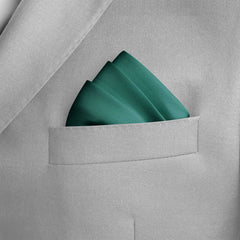 THE SOLID CARIBBEAN GREEN SILK POCKET SQUARE