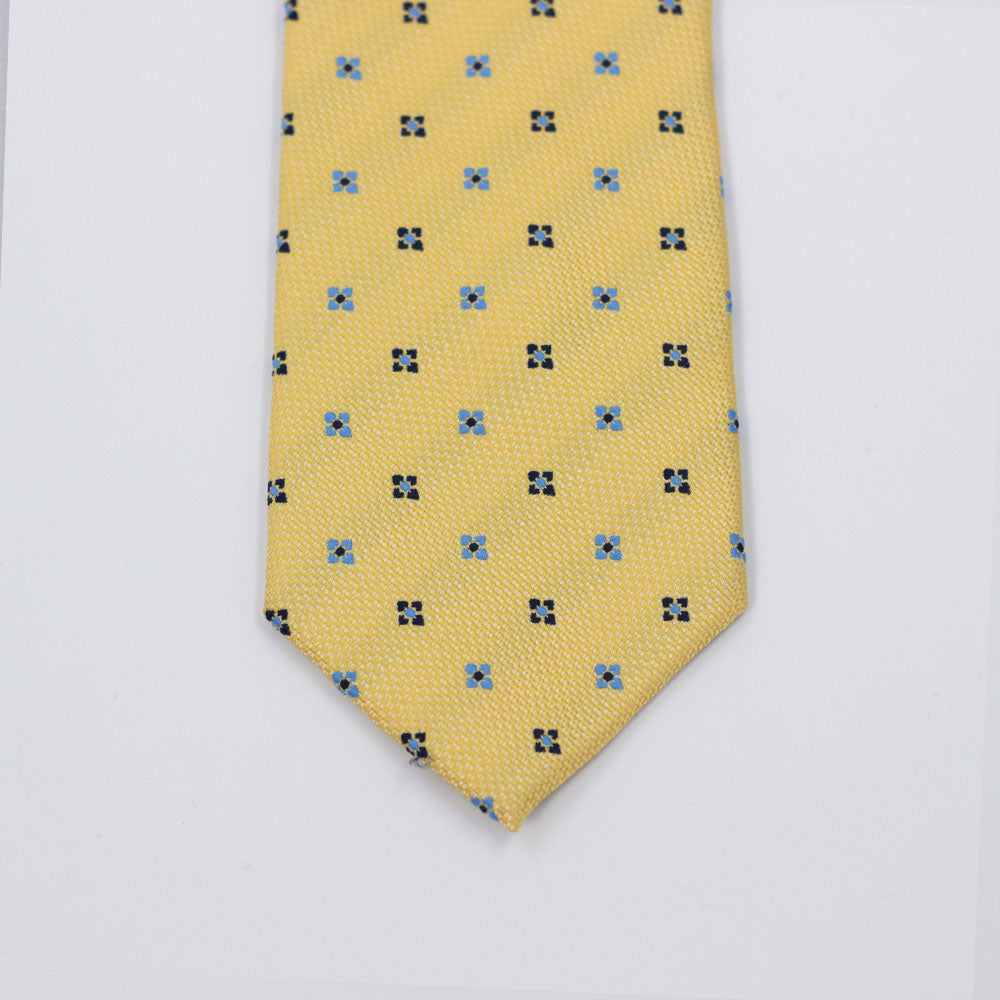 PASTEL YELLOW FLOWER DOTS TIE