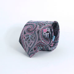 PINK & BLUE PAISLEY FESTIVE TIE