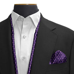 PURPLE QUADRUPLE POLKA PURPLE SILK SCARF & POCKET SQUARE