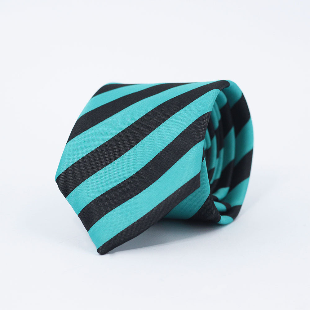 THE CYAN BLUE & BLACK STRIPED TIE