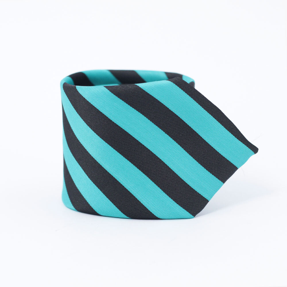 THE CYAN BLUE & BLACK STRIPED TIE