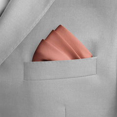 THE SOLID PEACH SILK POCKET SQUARE