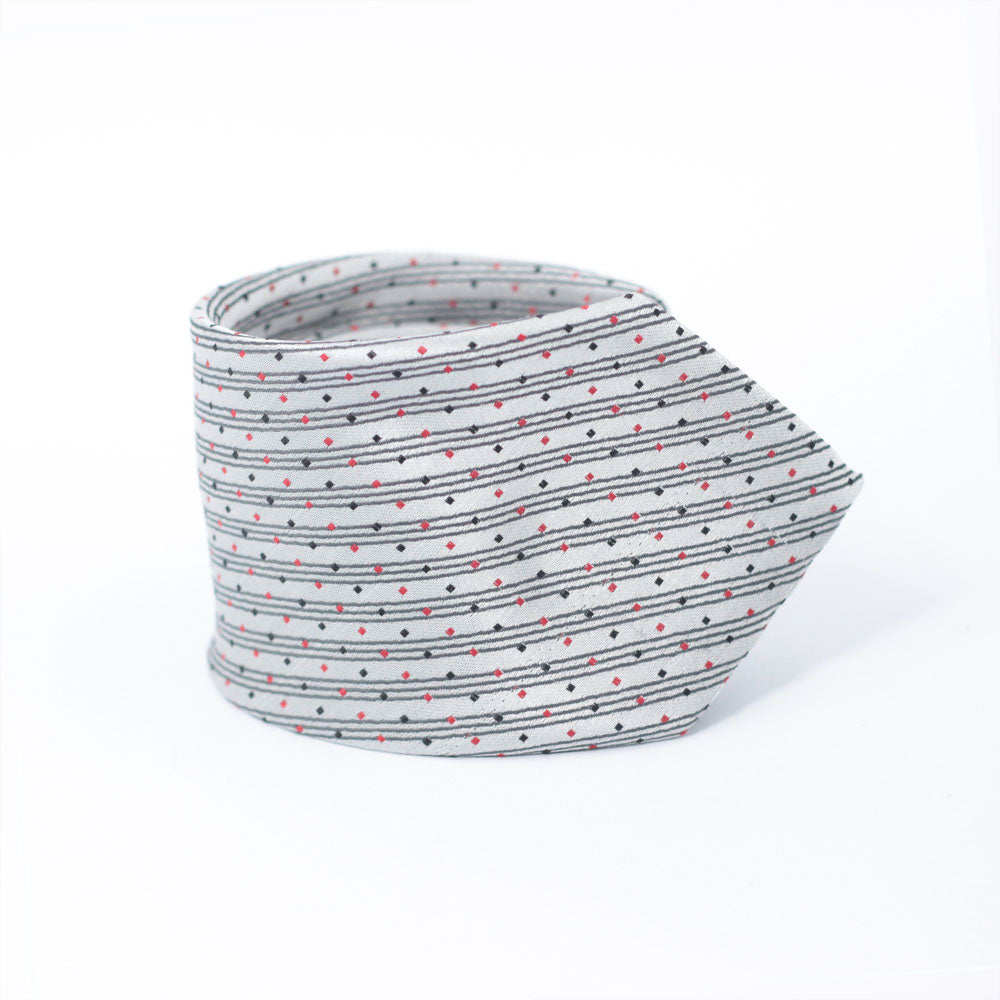 DIAMOND DOTS-BLACK AND SILVER NECKTIE