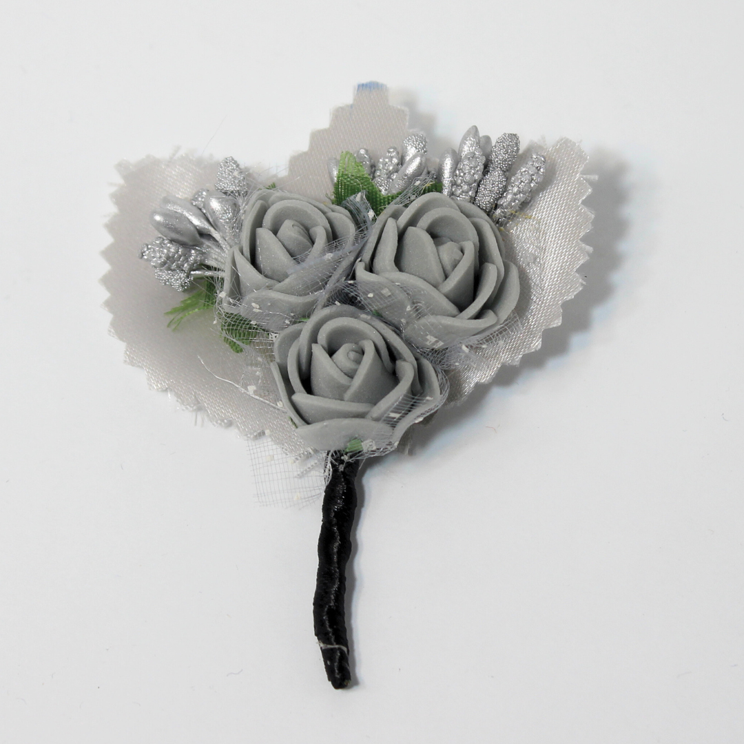 THE GREY & SILVER BOUQUET BOUTONNIERE