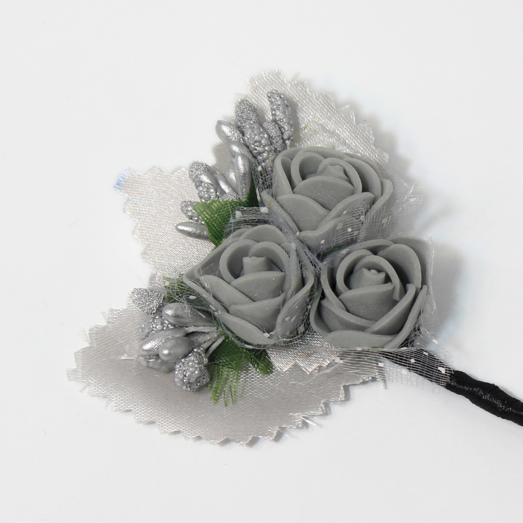 THE GREY & SILVER BOUQUET BOUTONNIERE