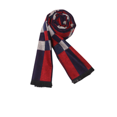 RED & BLUE CHECKMATE WOOL SCARF