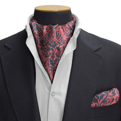 PATRÓN DE DAMASCO ANTIGUO SILK CRAVAT & POCKET SQUARE SET