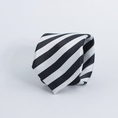 THE BLACK & GREY STRIPED TIE