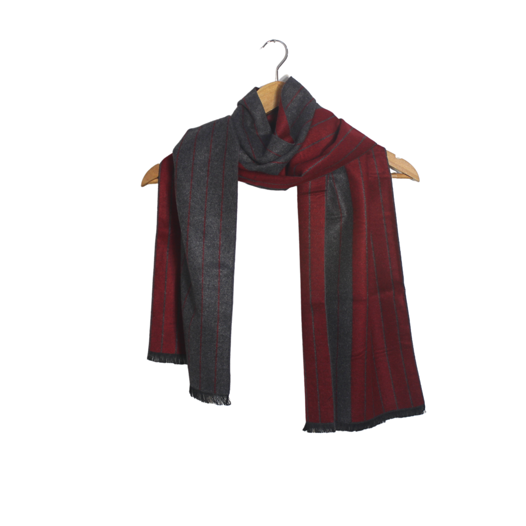 LINEAR LUXE RED WOOL SCARF