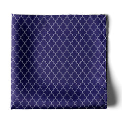 BLUE WHITE TARTAN SILK POCKET SQUARE