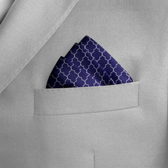 BLUE WHITE TARTAN SILK POCKET SQUARE