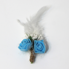 ICE BLUE FEATHERED BOUQUET BROOCH