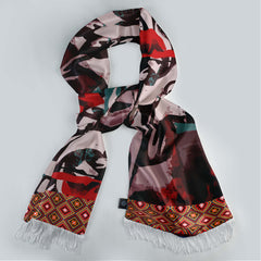 CALLIGRAPHIC MOSAIC SILK SCARF & POCKET SQUARE SET