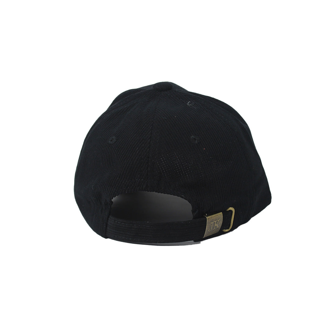 DEEP BLACK CORDUROY BASEBALL CAP