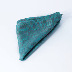 DEEP AQUA TEXTURED POCKET SQUARE & TIE SET