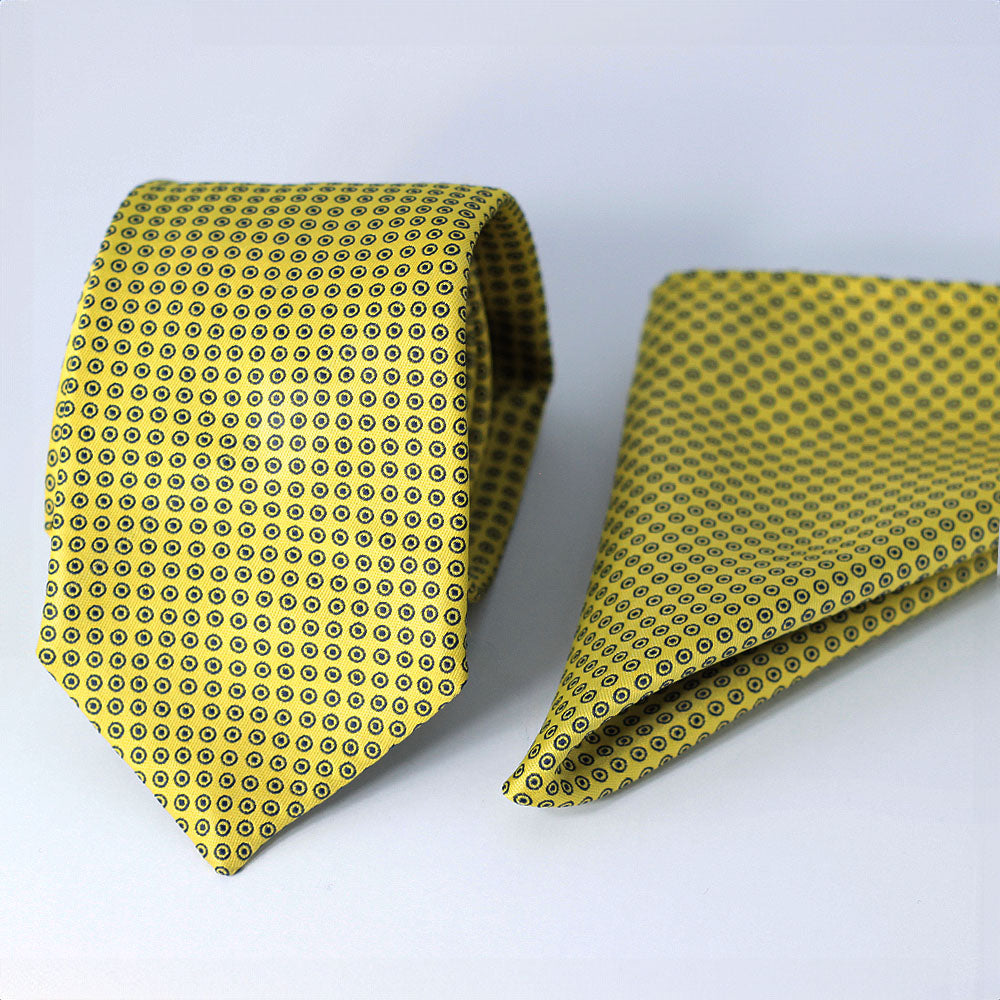 THE LIME POLKA POCKET SQUARE & TIE SET