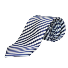 BLUE & WHITE CANDY CANE STRIPED TIE