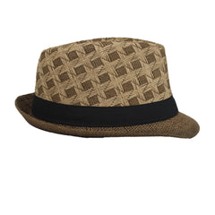 SUMMER BREEZE BROWN CHECK FEDORA HAT