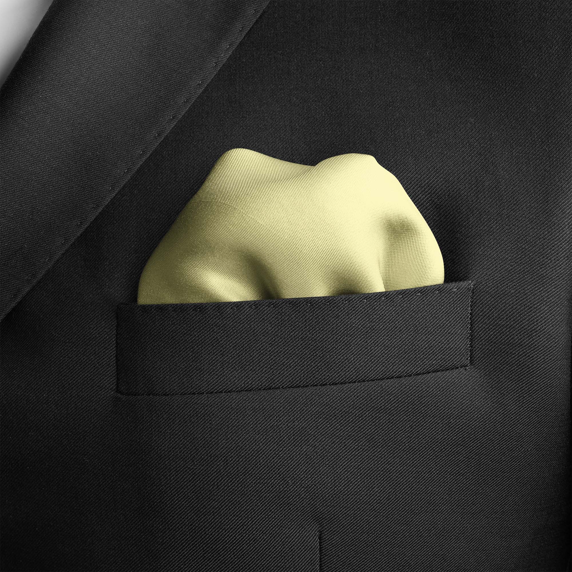 THE SOLID VANILLA SILK POCKET SQUARE