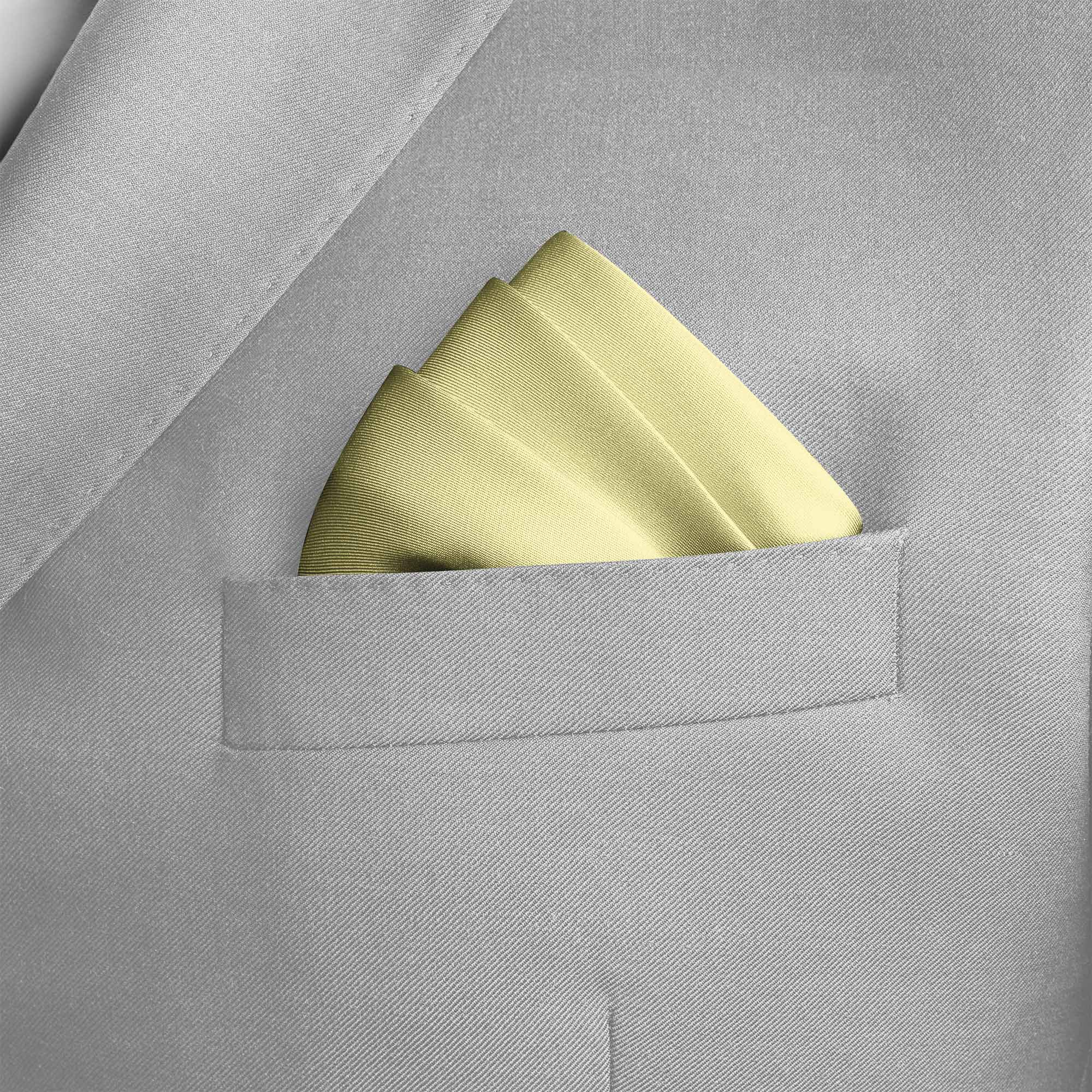 THE SOLID VANILLA SILK POCKET SQUARE