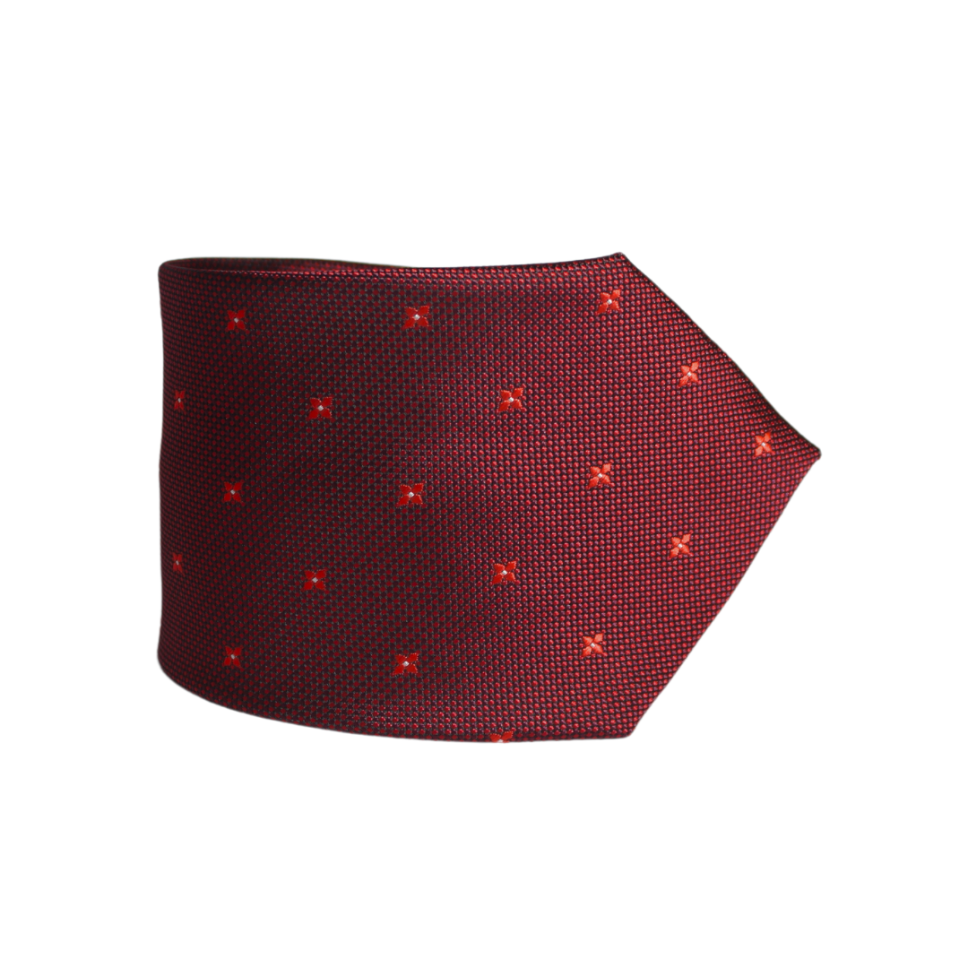 MAROON FLORAL DOTS TIE