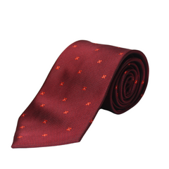 MAROON FLORAL DOTS TIE