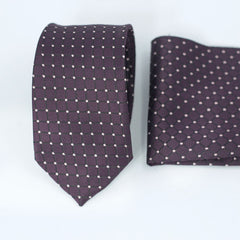 DOTTED DARK PURPLE FESTIVE TIE SET