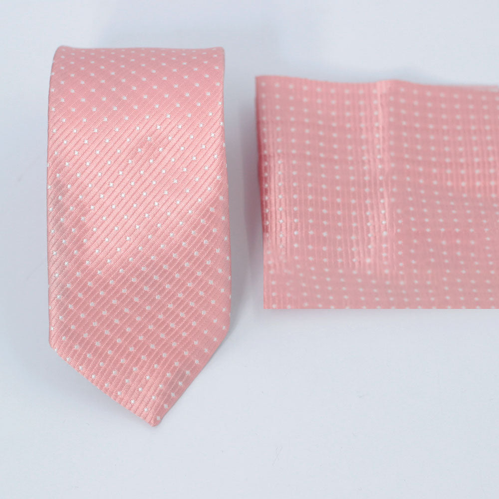 DOTTED PINK FESTIVE TIE SET