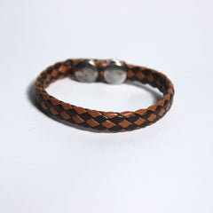 BRAIDED BROWN COUPLE BRACELET SET