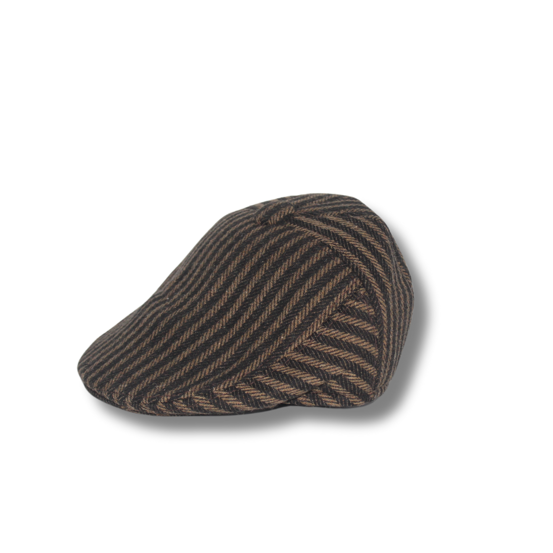 BLACK & KHAKI STRIPED IVY WINTER CAP