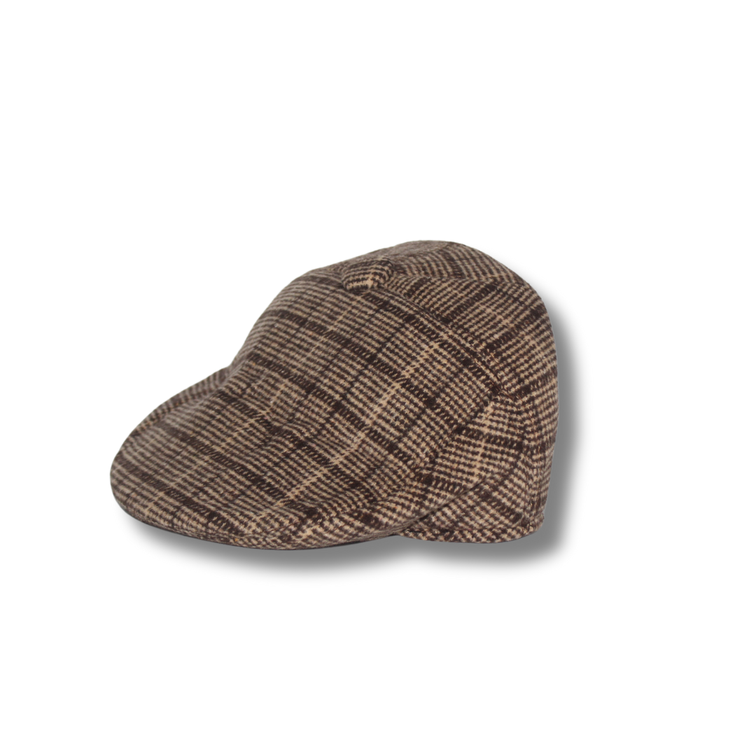 BROWN & KHAKI COZY PLAID IVY WINTER CAP