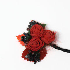 THE RED & BLACK BOUQUET BOUTONNIERE