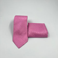 PARTY PINK SELF PRINTED TIE & POCKET SQUARE SET