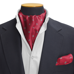 OXFORD MAROON SILK CRAVAT & POCKET SQUARE SET