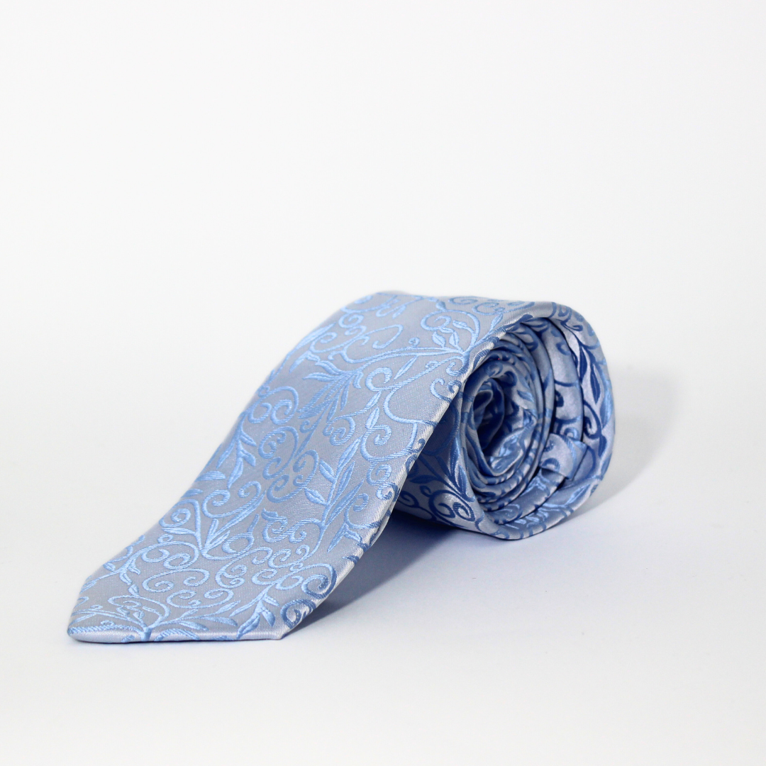 SOFT BLUE FLORAL TIE