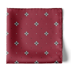 OXFORD MAROON SILK POCKET SQUARE