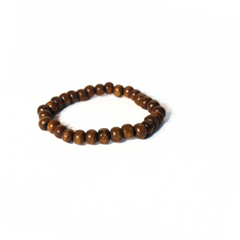 WOOD BROWN BEADED BRACELET