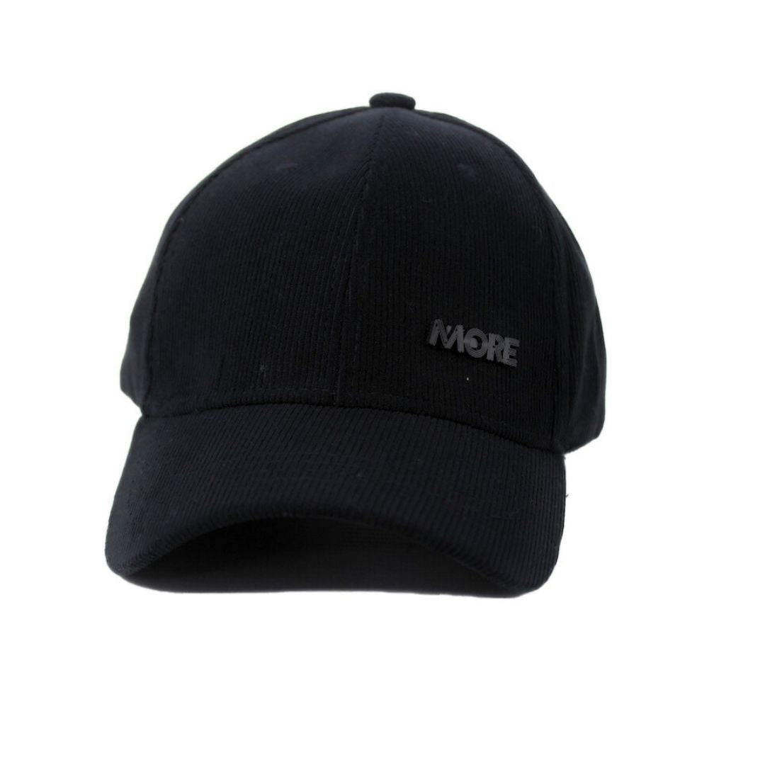 DEEP BLACK CORDUROY BASEBALL CAP