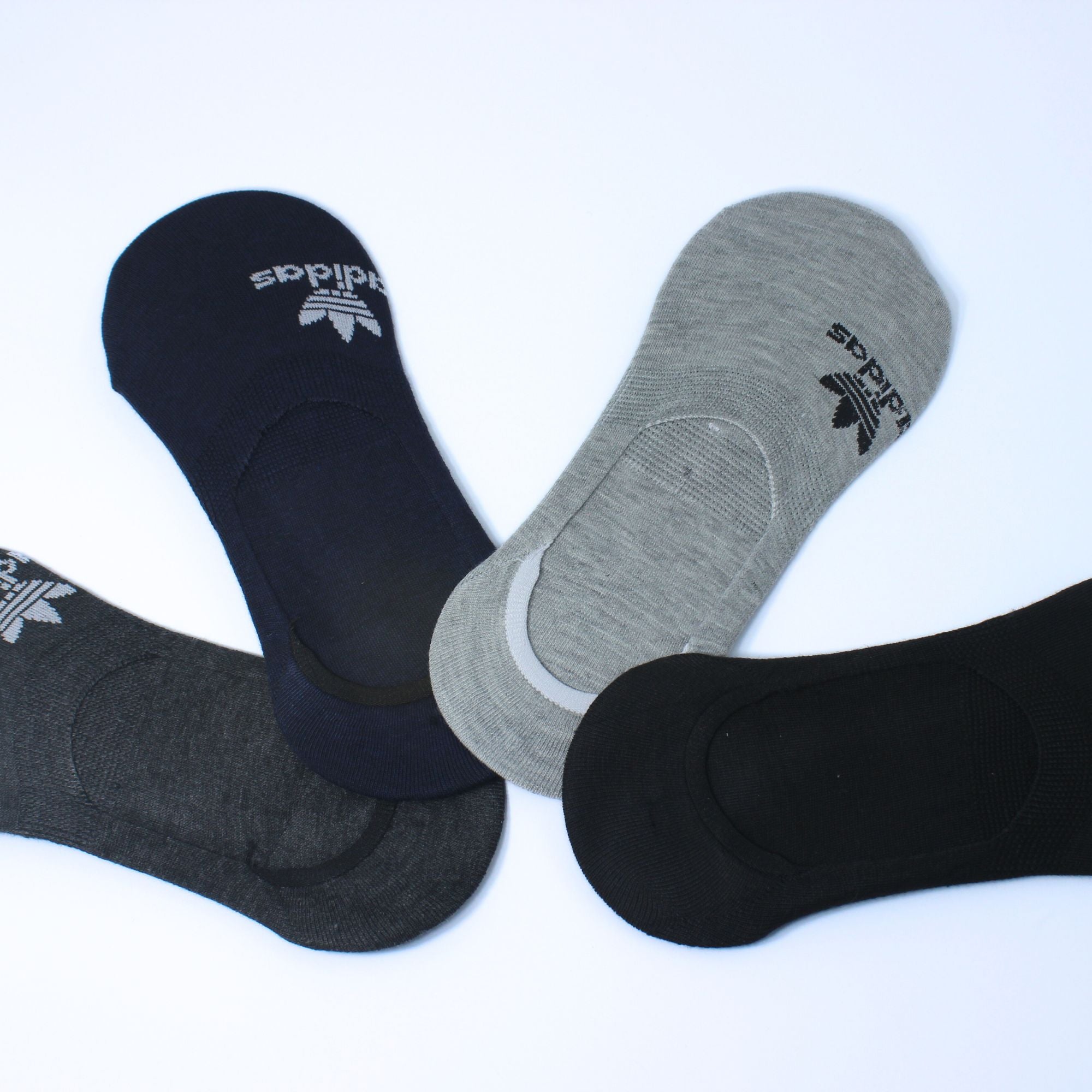 THREE STRIPED LEAF NO SHOW SOCKS SET